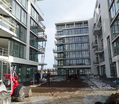 New apartment buildings still under construction